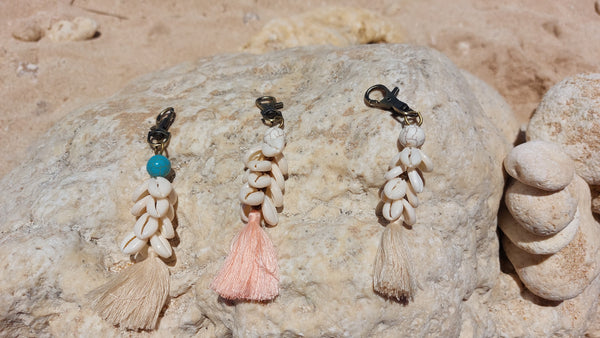 Schlüssel-Taschenanhänger Kauri-Muscheln Tassel Shells