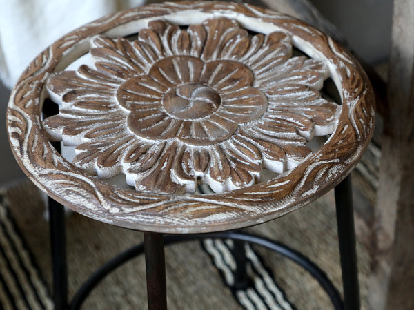 Hocker Blumenmuster Chic Antique