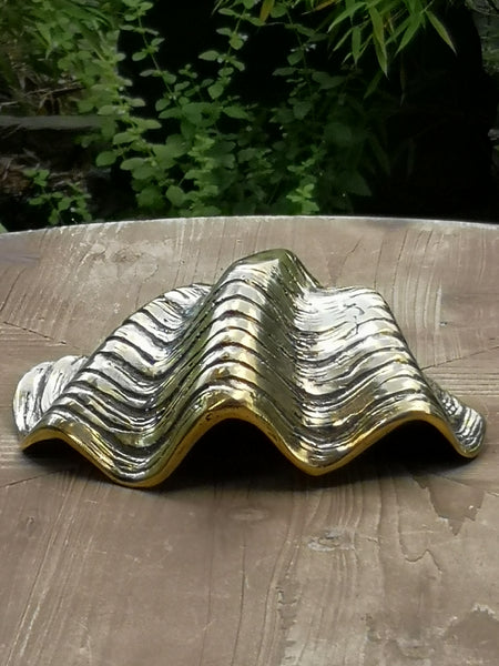 Muschelschale Messing grobe Streifen/The brass clam shell handmade