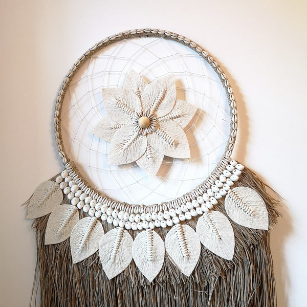 Traumfänger Dream catcher Raffia Makramee Muscheln Shells Boho-Stil