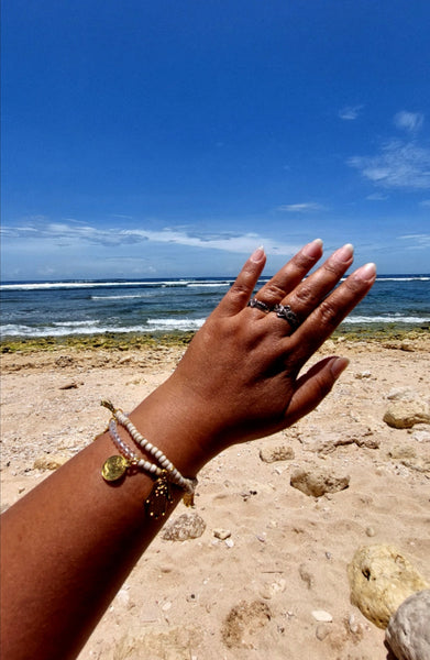 Armband "Marista" Hamsa Hand Seestern Muschel Münze Beach Vibes Starfish Shell Coin Jewelry