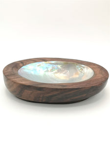 Dekoschale recyceltes Teakholz Perlmuttmuschel ,,Tomia Island"